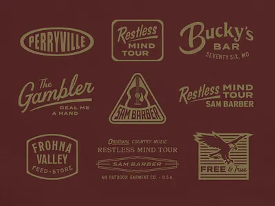 Restless Tour Gear | Sam Barber apparel country music gambler illustration montana nashville outdoors sam barber type design typography vintage