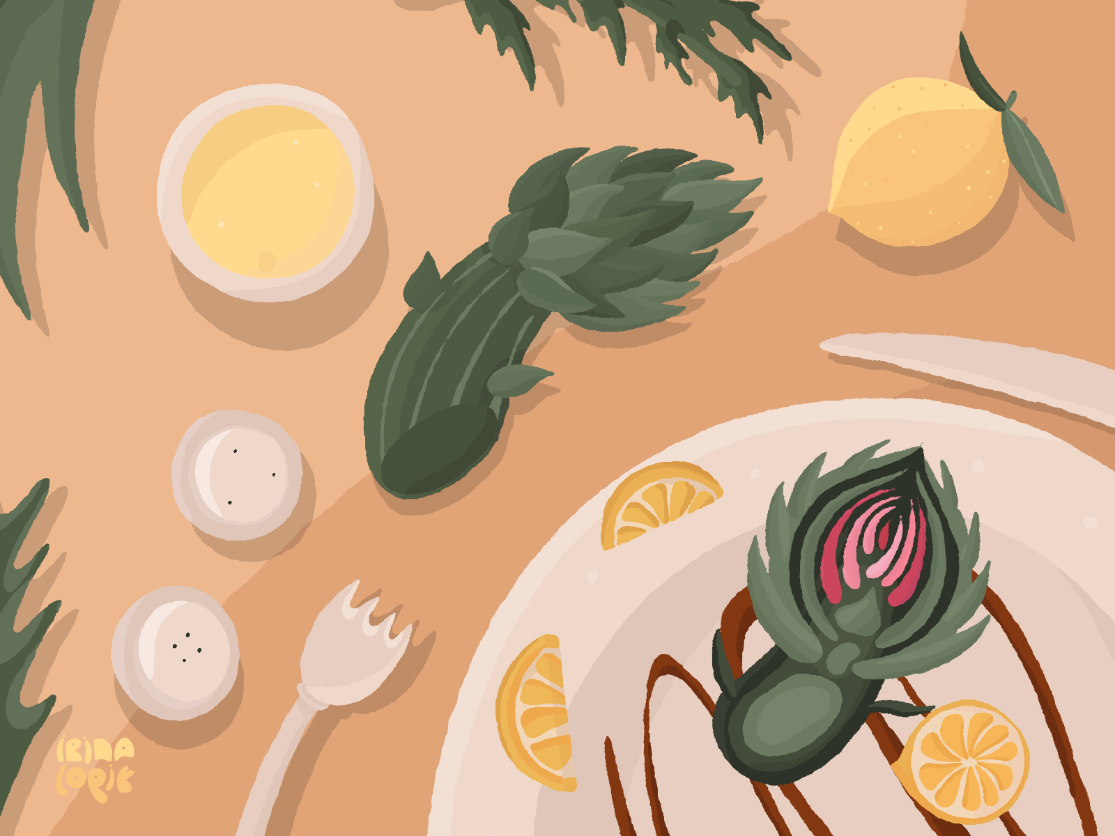Heart of the Season 🥬 2d animation art cozy flat lay food gastronomy gif illustration kitchen motion organic season table ui ux vegan vegetable vegetarian warm