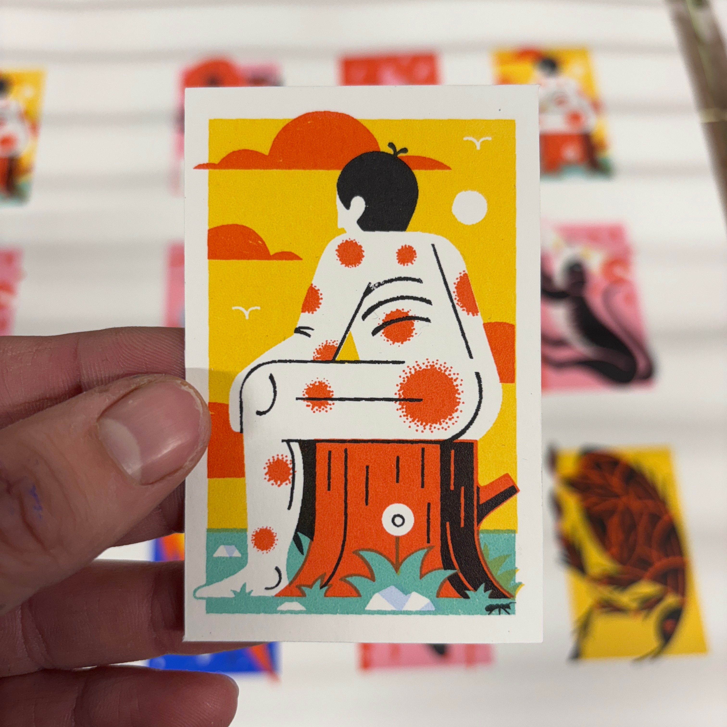 Bubos Mini Screen Print colour design editorial illustration print print making screen print