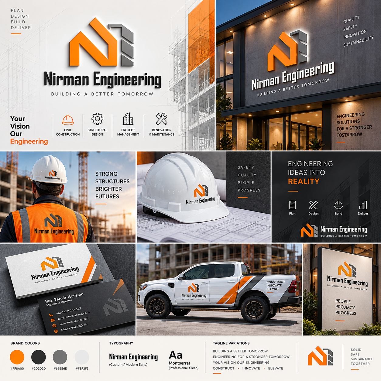 Nirman Engineering - Construction & Industrial Logo Design architecture logo brand identity branding building logo construction logo corporate logo creative logo e letter logo engineering logo industrial logo logo logo design minimal logo modern logo monogram logo n letter logo professional design real estate logo structural logo visual identity