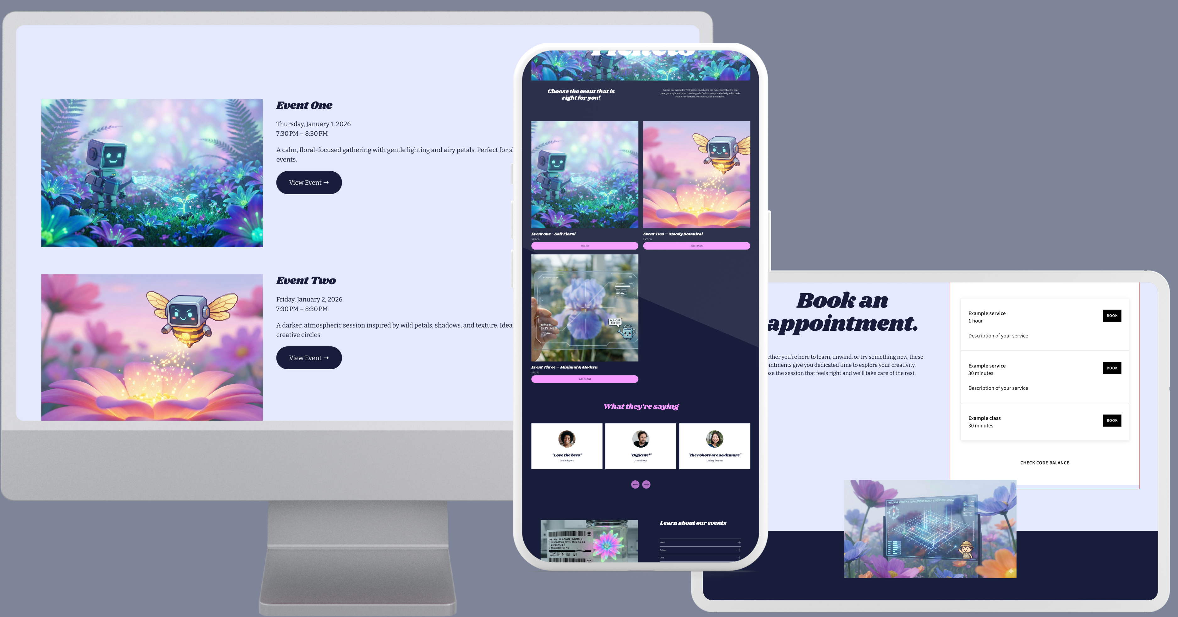 Digi-cute Events Site Template Design
