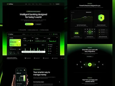 OutPayz - Fintech Website banking app bento bento card design finance finance app fintech fintech website gradient gradient design hr rumen landing landing page minimal ui web web app web design website website design
