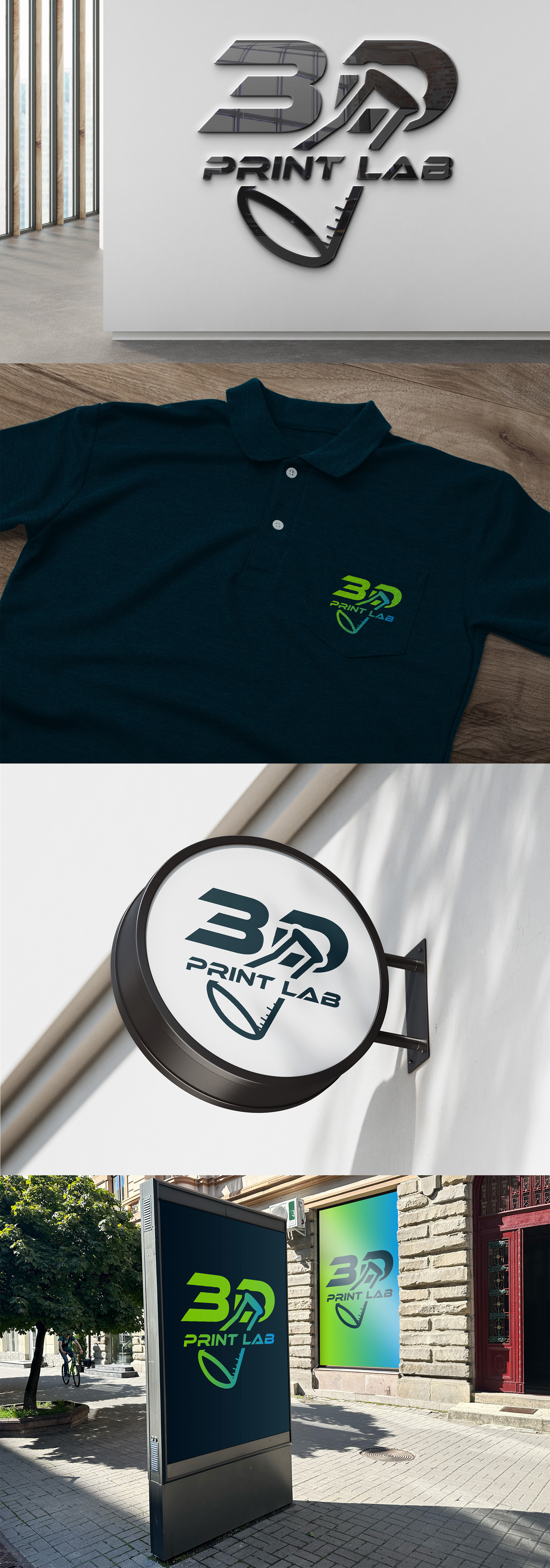 Bold, Technical & Built to Scale - Logo Design for 3D Print Lab 3d printing bold design brand identity design creative studio custom logo design case study design for print identity system logo design logo mockup modern branding monogram logo print branding startup branding tech logo tech startup typography logo visual identity