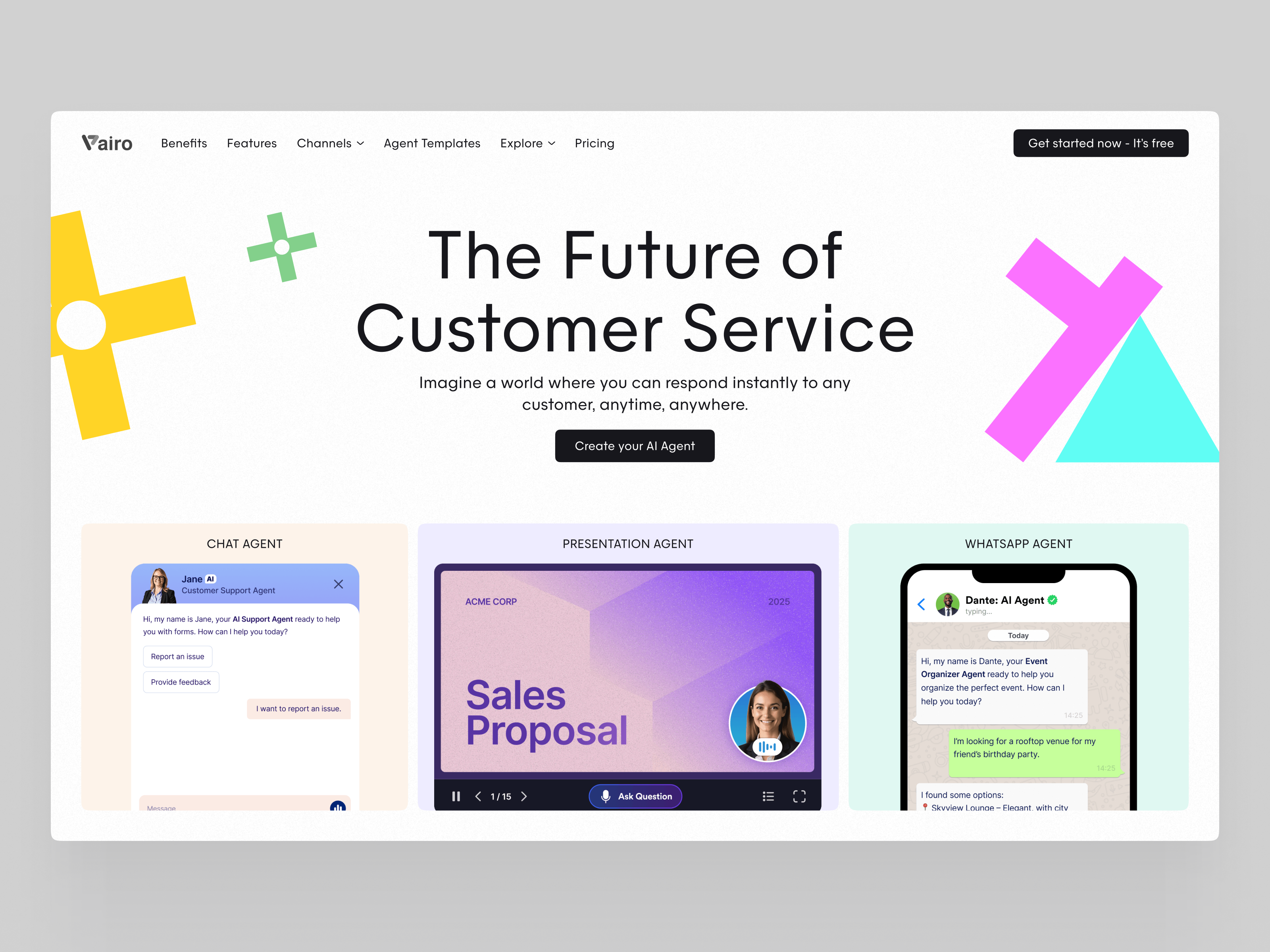 AI Agent for Customer Service agent ai ai agent chat ai clean customer service homepage landing page landingpage minimal saas technology ui ux voice agent web