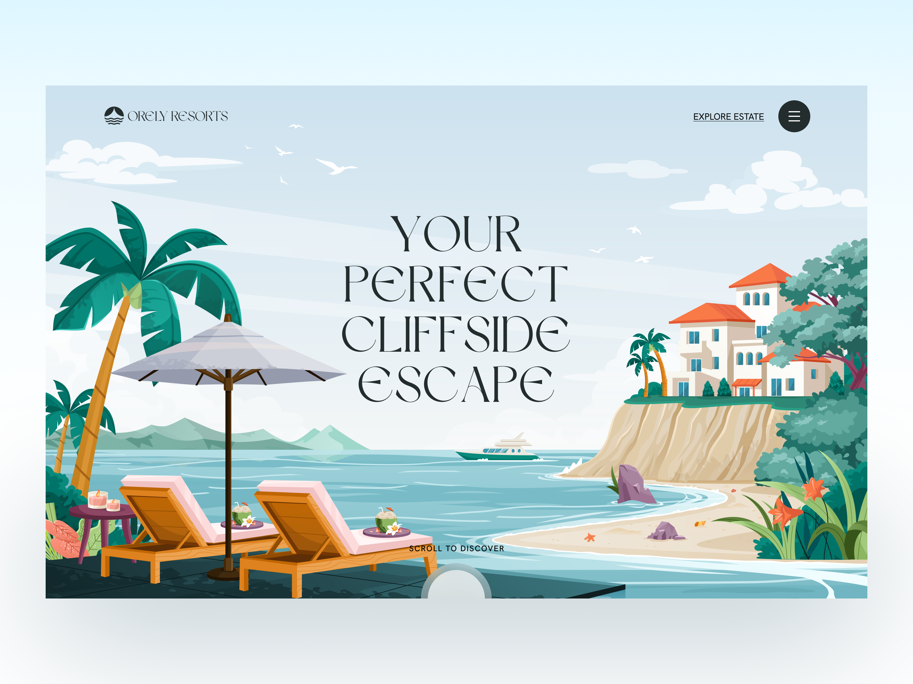 Orely Resorts - What Set Us Apart Inner Page 🖥 booking design hero hospitality hotel illustration inner landing orely page resort travel ui usp ux web website