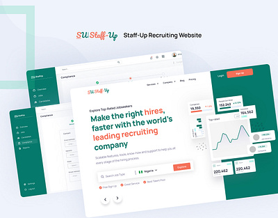 Staff-Up Recruiting Website hiring job landing page recruiting recruiting comapny user interface