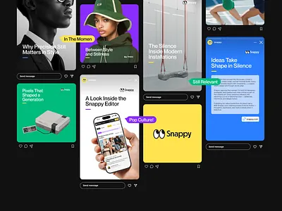 Snappy - Social Media Implementation brand application brand design brand implementation branding digital brand identity instagram instagram story social media visual identity