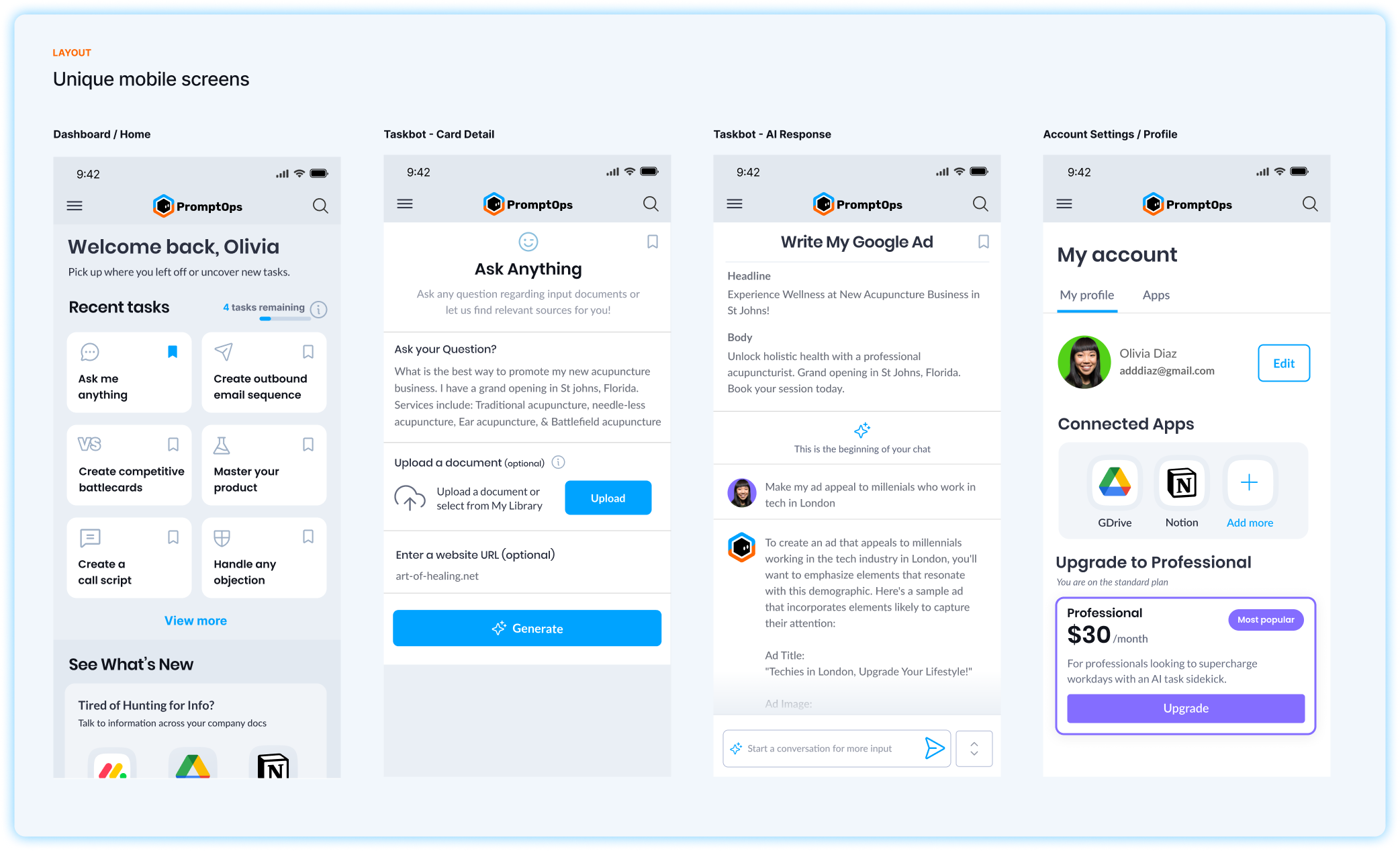 AI chatbot - mobile screens ai chatbot ai mobile mobile saas