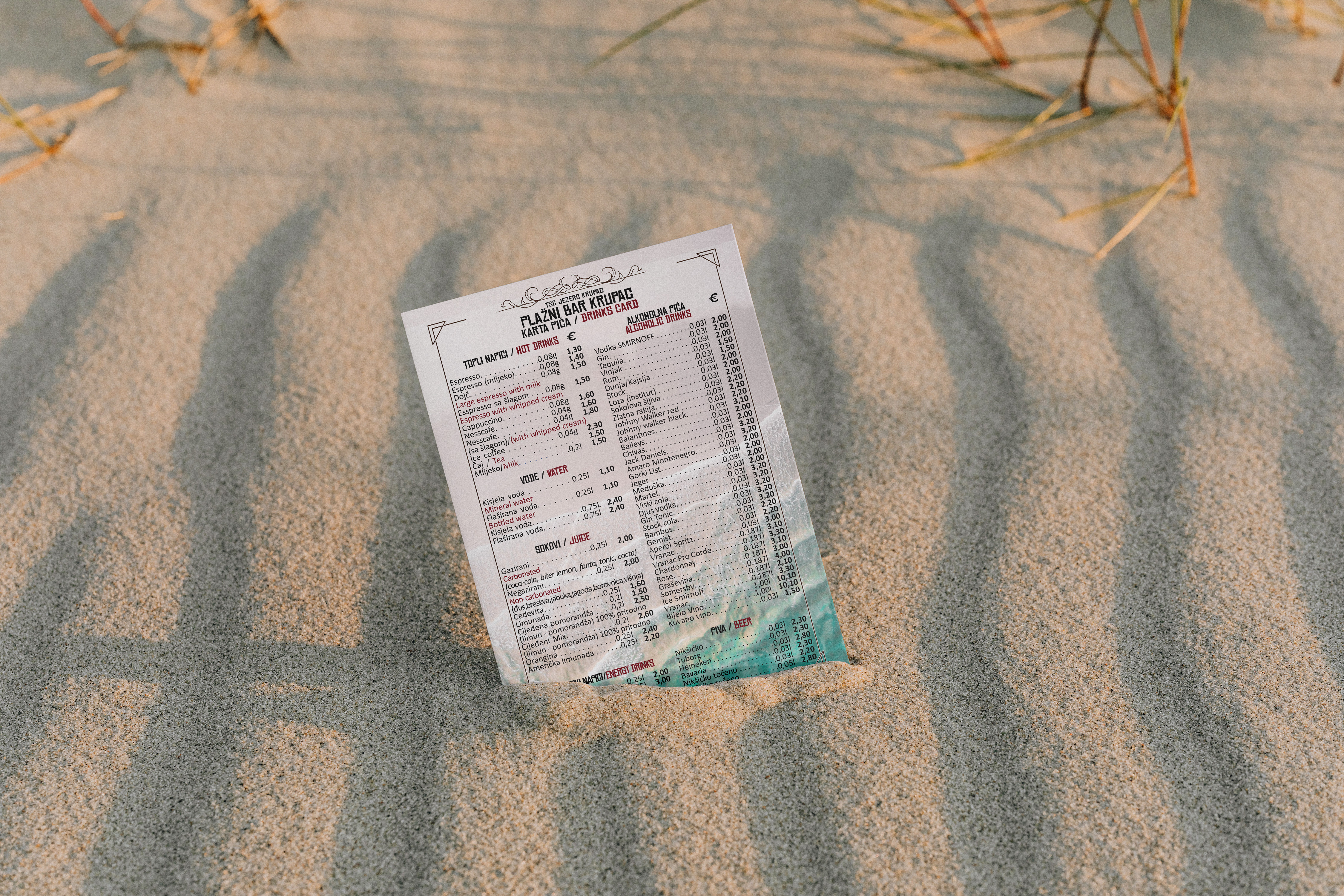 One Page Menu - Krupac bar menu design beachbar beer menu branding cafe menu design design dribble drinks card foodmenu graphic design identity illustration layout design menu menudesign mockup print restaurant typography visual design