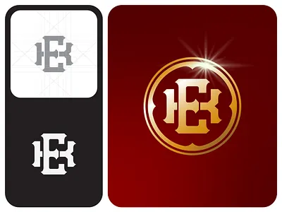 Monogram EK with Classic Vibrant, Perfect for Apparel, Branding alphabet apparel badge logo branding classic design font graphic design hand lettering handmade initial lettering logo logo design logo letter logo type monogram sportwear vintage