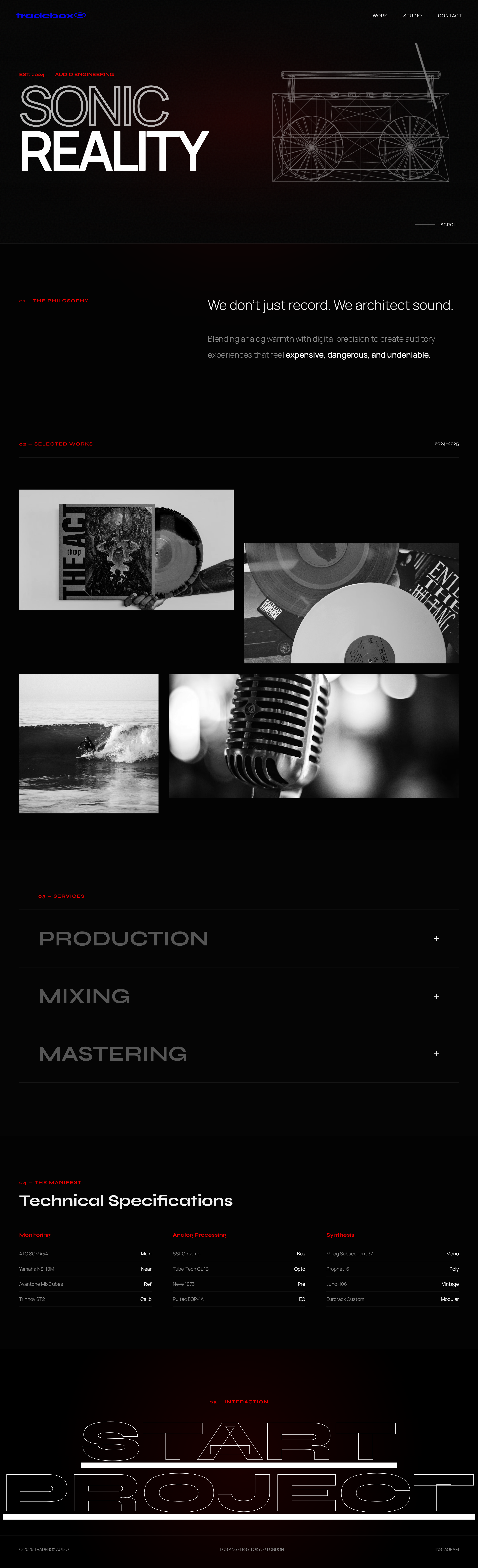 Example of Sleek Minimalist Music Website