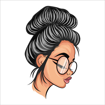 Vector portrait of a beautiful girl with glasses design graphic design illustration tshirt tshirt design