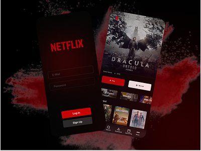 Netflix app ui design for mobile app design figma ui uidesign