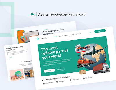 Avera Shipping Logistics Landing Page landing page logistics shipping user interface