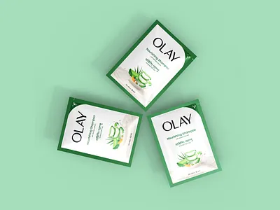 Olay - Nourishing Shampoo Sachet Design (Unused) aloe vera beauty products cosmetics cosmetics packaging design gel haircare label label design nourishing olay packaging packaging design pouch design print design sachet sachet design shampoo shampoo sachet design skincare skincare branding