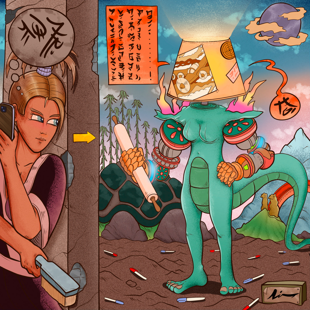 "Obsession for cleaning" art branding color pencil comic cover design draw dream fantasy illustration manga music scene surrealism water ink