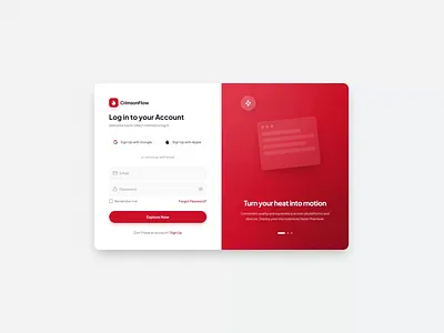CrimsonFlow a Modern Auth UI animation login login page motion graphics ui ux web design web desing website