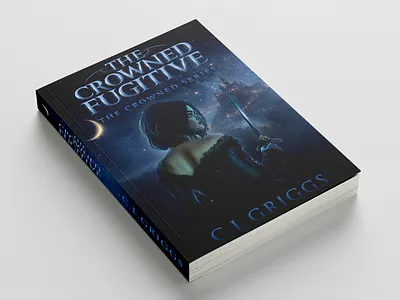 CROWNED FUGITIVE Book Cover book book cover design book design boook cover ebook design fantasy book cover kindle ebook