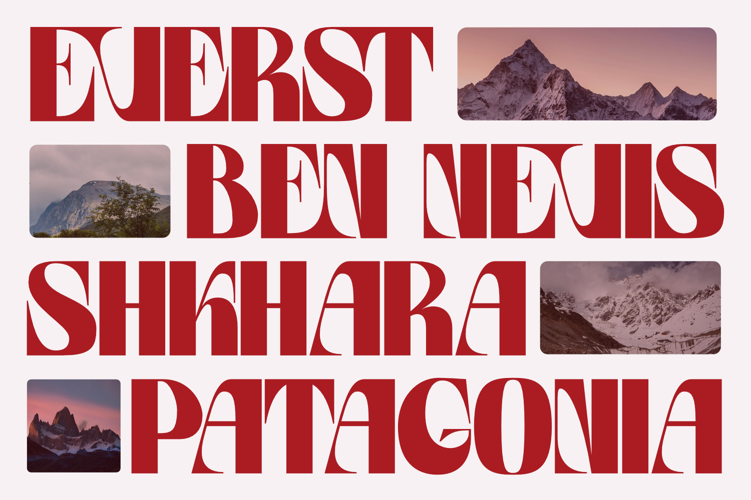 Mountains in the world ben nevis branding climber design everst font graphic design logo logo font logotype mountains patagonia serif shkhara typography