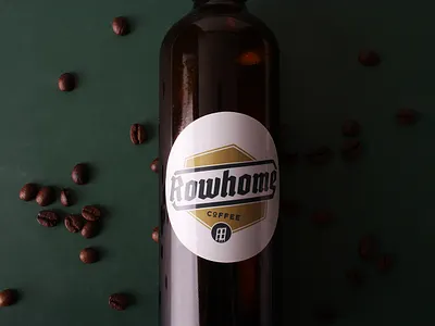 Rowhome Coffee Vinyl Stickers Gloss Finish - AllStickerPrinting brand identity branding coffee branding coffee label custom stickers gloss finish graphic design label design logo logo design mockup design packaging design product mockup sticker printing stickers vinyl stickers