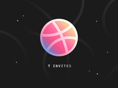 7 Dribbble Invites (Completed) cosmos dribbble dribbble invations dribbble invite dribbble invites flat giveaway gradient icon illustration invations invite invites logo mark orbits planet simple space stars