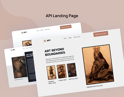 Art Landing Page art landing page ui user interface