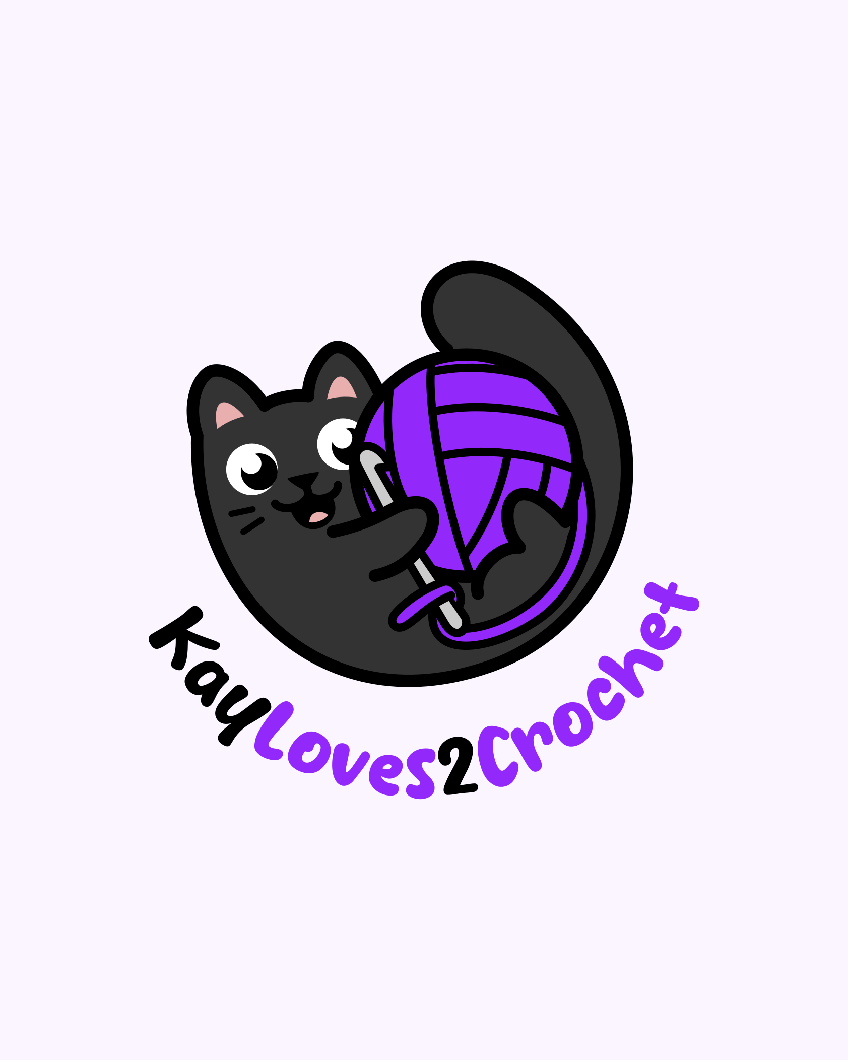 Logo Design for KayLoves2Crochet adorable branding cat commission crochet cute cat design freelance work graphic design logo logo design logo design branding logo designer vector