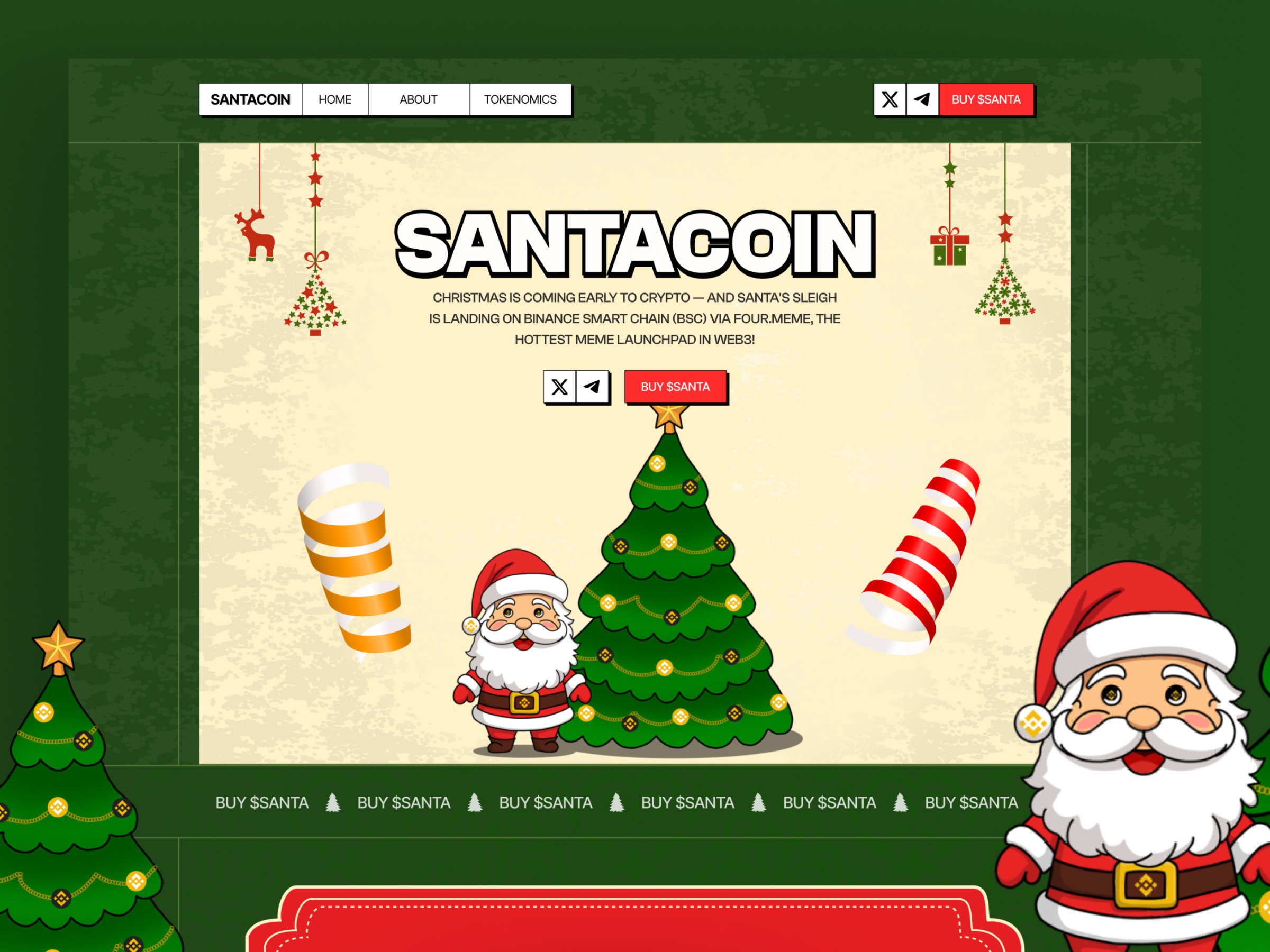SANTACOIN - Meme coin website / Meme token website by Farid Hossain on  Dribbble