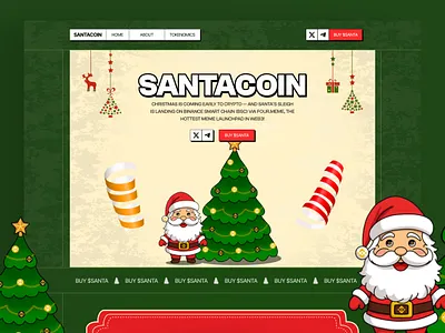 SANTACOIN - Meme coin website / Meme token website meme coin meme coin landing page meme coin ui meme coin website meme design meme token meme token website meme ui santacoin web design
