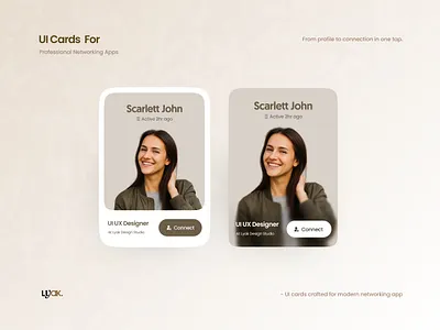 UI Cards Design - Professional Networking Apps ak10 branding card design card ui connection cards design graphic design linkedin ui cards ui