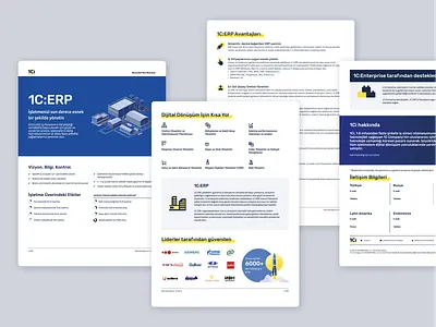 1C:ERP leaflet Layout branding design graphic design illustration layout typography