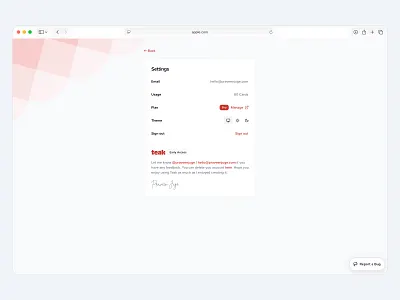 Teak Settings ⚙️ design list minimal saas settings ui