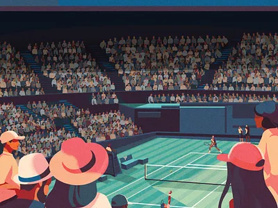 Tennis shots colorful design illustration sport tennis vector wimbledon