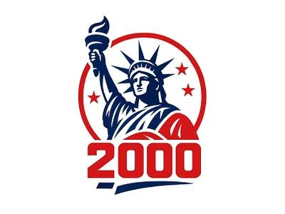 Statue of liberty logo american emblem anniversary logo badge logo bold typography branding campaign branding freedom logo liberty torch logo logo liberty modern emblem patriotic logo political logo red blue logo stars emblem statue of liberty logo usa logo design vector logo