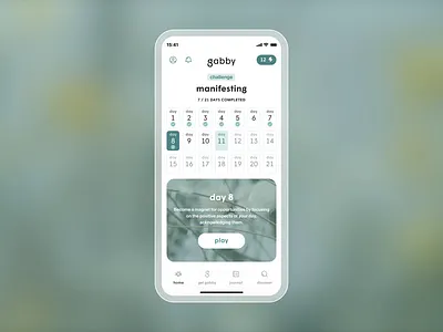 Gabby — Coaching App Branding & Marketing Site animation app app design branding calm identity coaching app design digital products graphic design meditation mindfulness mobile ui motion graphics personal growth soft palette ui web design wellness app z1