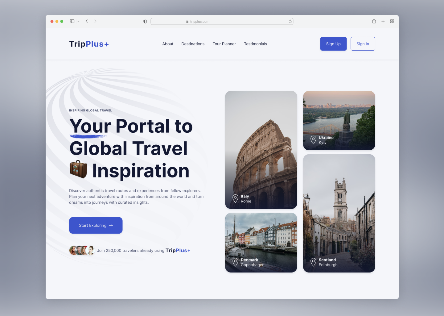 Travel Landing Page Design adobe photoshop design figma graphic design interface landing page product design travel ui ui design ux uxui web design website website design