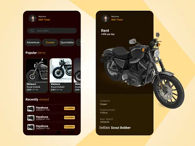 Bike Rental App UI/UX appdesign bikerental dribble mobileui mobilityapp transportationapp uiuxdesign userexperience