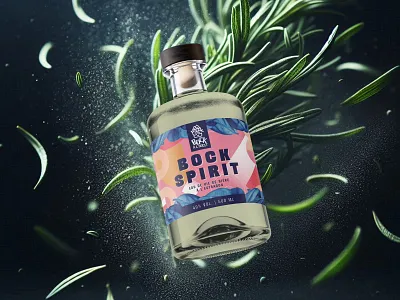 Bock Spirit - Eau-de-vie de bière à l’estragon alcohol bottle brand design brand identity branding brandy craft brewery drink graphic design