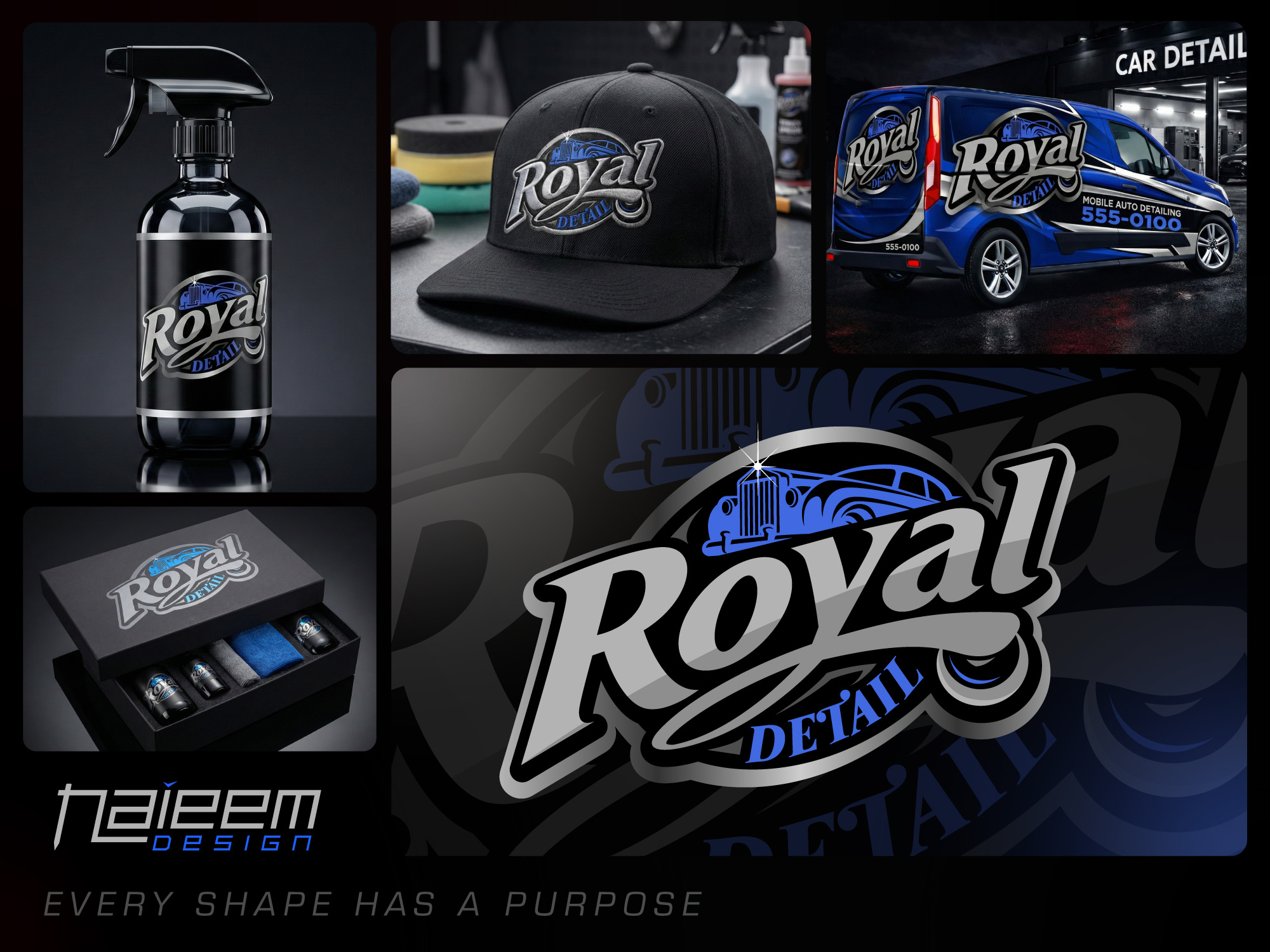 Premium Car Detailing Logo & Brand Identity Design auto detailing automotive badge brand identity branding car detailing logo car logo car wash chrome custom lettering emblem garage logo design merchandise mobile detailing retro sticker typography vector art vehicle wrap