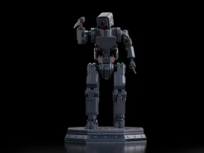 X01 Robot Turnaround Animation 3d 3danimation 3dart 3dmodeling blender blender3d cgi conceptart cyclesrender digitalart dribbble hardsurface mech mecha robotdesign scifi turnaroun