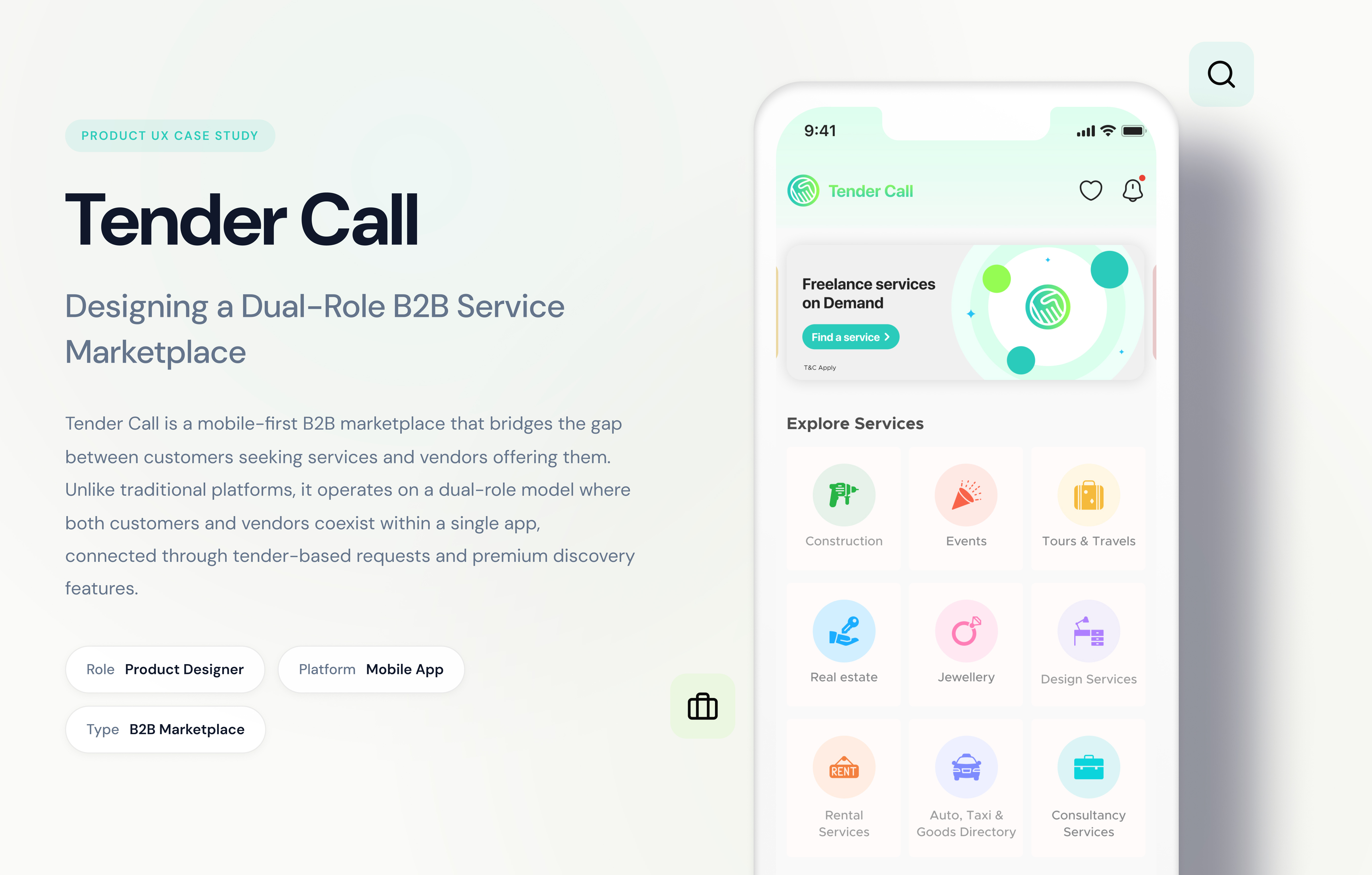 Tender Call - B2B Service Marketplace Case Study app case study b2b b2b app b2b app case study b2b app uiux case study b2b marketplace b2b marketplace app b2c app marketplace app mobile ui multi vendor app service app ui ui ux case study