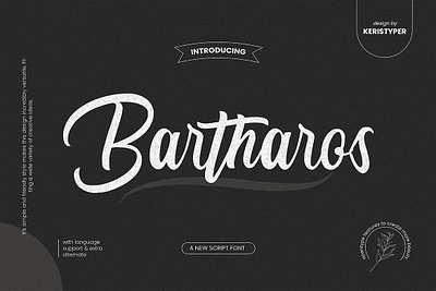 Bartharos branding handwritten lettering retro script stylish vintage