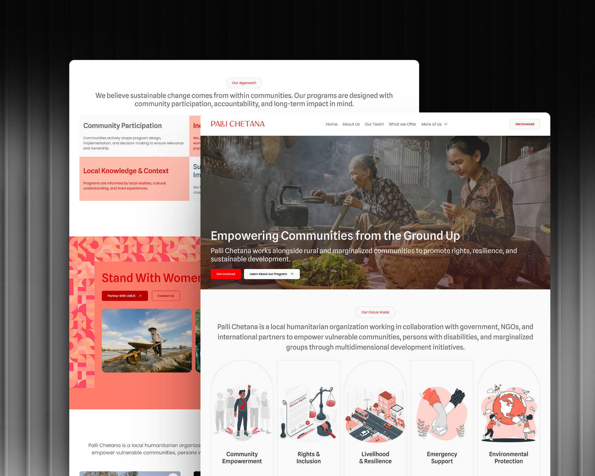 NGO - Landing Page brutal text brutal text web design home page landing landing page minimal minimal web design ngo ngo landing organization primary red red red landing page ui ui design uiux ux ux design web design woman