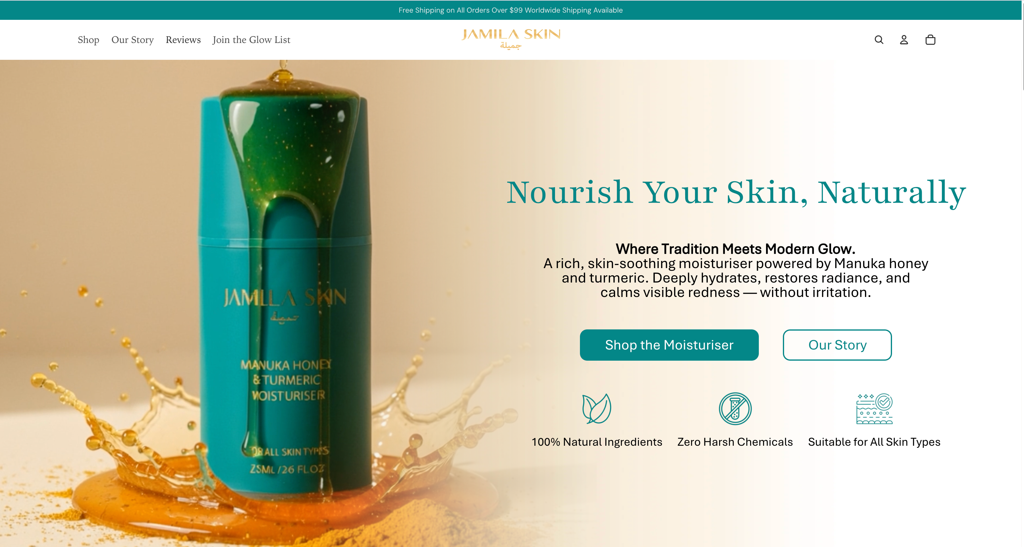 Jamila Skin Australian Skincare Shop branding graphic design ui