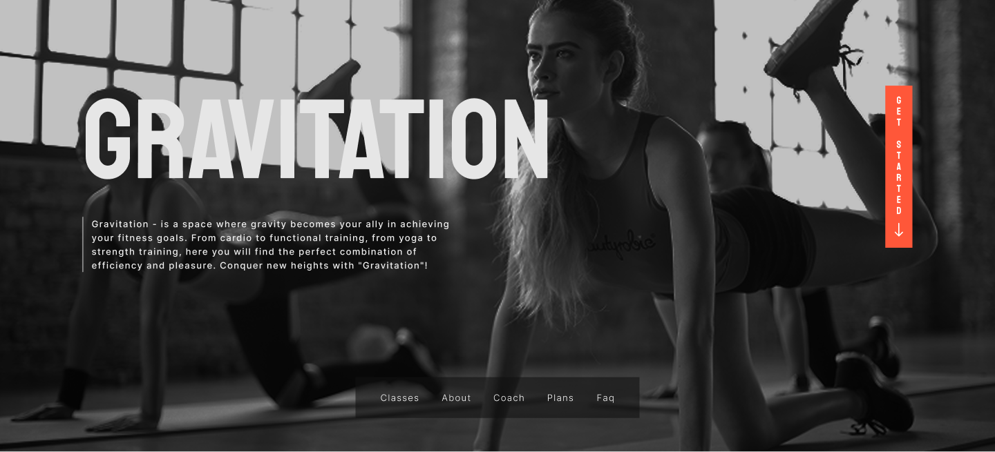 Gravitation Fitness Website (Design + Webflow) animation figma interaction ui ux web design web development webflow