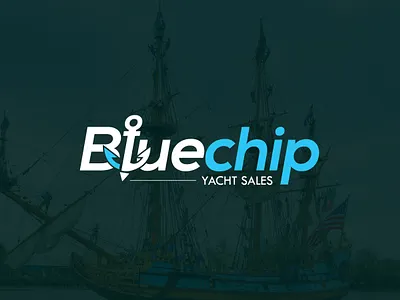⛵🌊BlueChip Yacht Sales – Modern Logo Design branding design facebook ad graphic design illustration logo marketing vector
