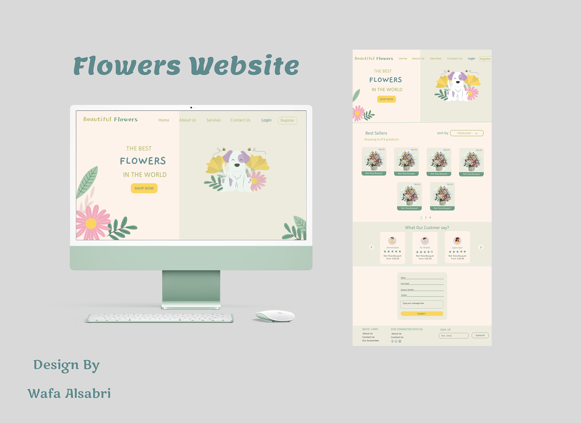 Example of Flowers website landing page