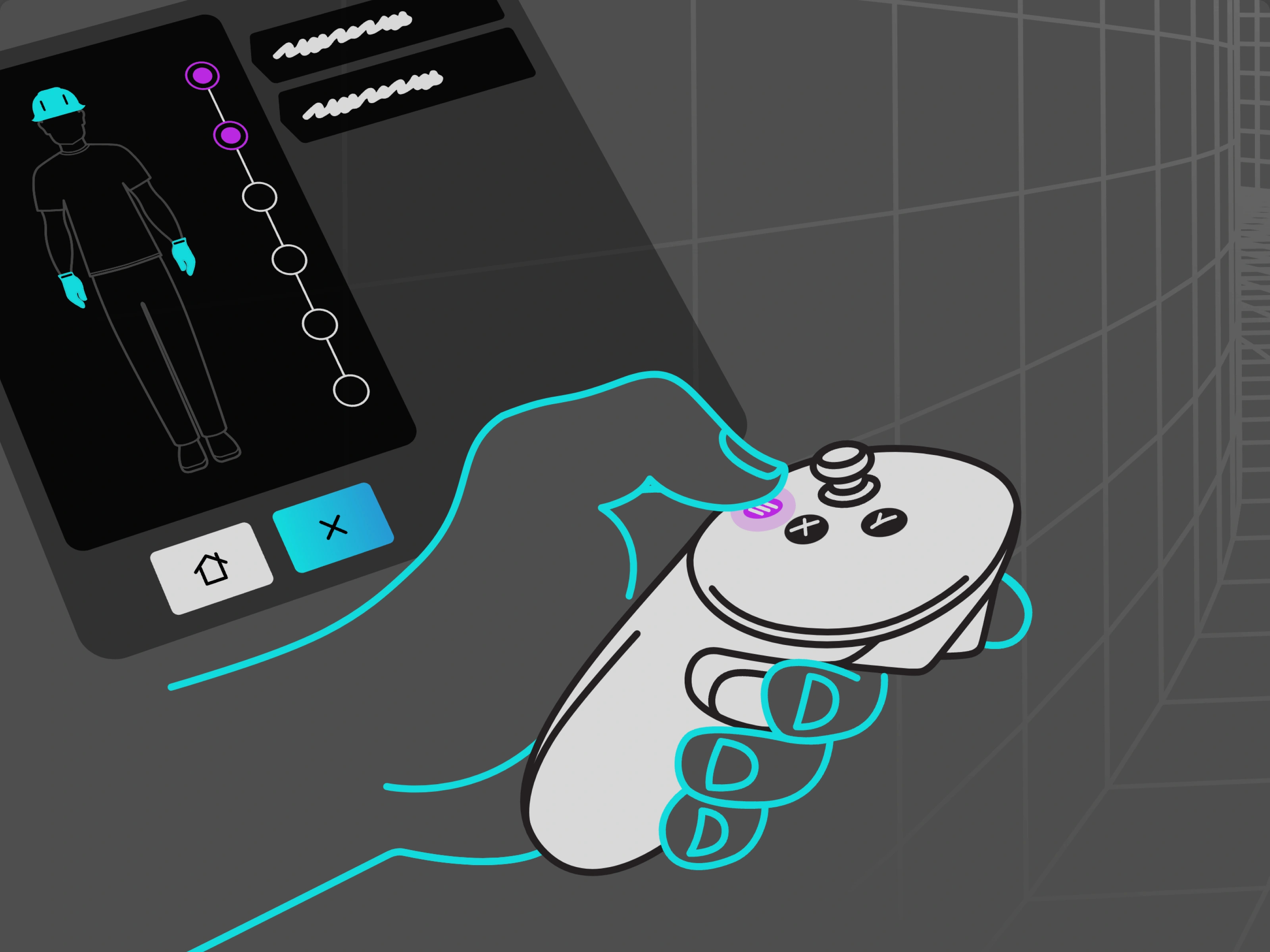 Animated VR hints animation guidance hints interaction design motion design onboarding spatial ui tutorial user guide virtual reality vr
