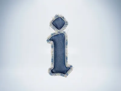 Denim Letter I – 3D Typography Material Study 3d lettering denim experimental type material study textile design typography