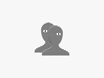 Duality abstract double head logo mistery modern people simple